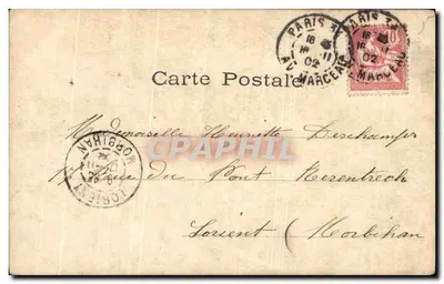 Duas jovens — Um brinco de toilette — Carte postale — Verso