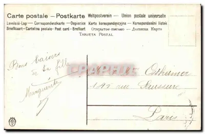 Pejzaż wsi z dzieckiem — Wielkanoc — wydawca nieczytelny, numer serii nieczytelny — Rewers