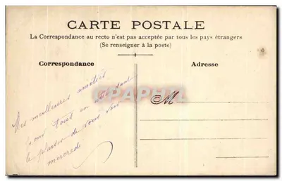 Pansées — rysunek akwarelowy — M. D. (nieodczytalny wydawca) — Rewers