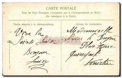 Fleurs bleues — carte de vœux à Louise — éditeur K. F. MUSEUMS PARIS, série 1357 — Rewers