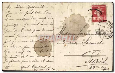 Mulher e criança — Boas-vindas sinceras — datada 31 de Dezembro de 1919 — Verso