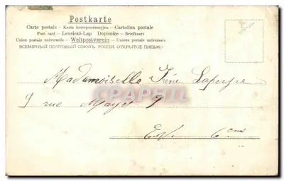 Bilhete postal antigo Fantasia Flores — Verso