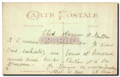 Bouquet van rozen — Gage d'Affectation — Ed. Brocheroux Imp. Edil - Parijs, Serie N° — Achterkant
