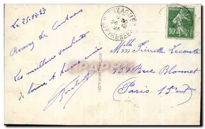 Bouquet de pensées — Carte de vœux — Carmen 68 — Verso