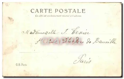Flores violetas — Parabéns — G.B. Paris — Verso