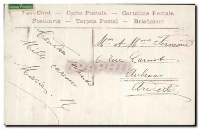 Kobieta w zimowym płaszczu — zimowe dekoracje — wydawca XPC n°4354 — Rewers