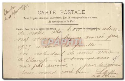Mulher sorridente com gui — Boa Ano — d.C. Paris n°4261 — Verso