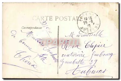 Criança com buquês de flores — cena de jardim — editor DEPIA, n° 473 — Verso