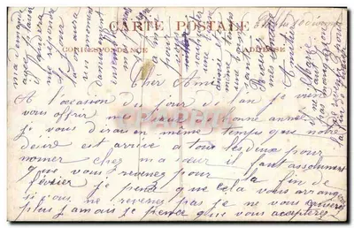 Jovem mulher em vestido lilás — paisagem bucólica — Editores Sart, Paris, n° 2356 — Verso