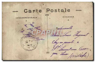 Soldado em uniforme — com selo postal e buquê de flores — editor E.P. n°486 — Verso