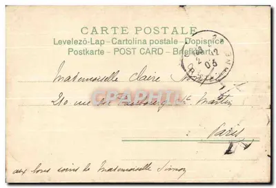 Bilhete postal antigo Fantasia anjos Natal — Verso