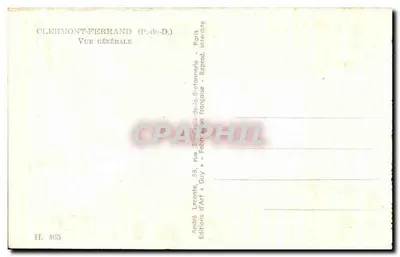 Clermont-Ferrand — Vista geral — Andrés Lecante, Paris — Verso