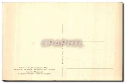 Reims — Monument aos Mortos — Edição J. Prot — Verso