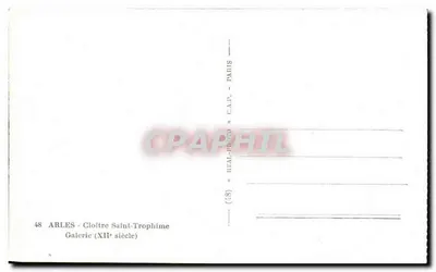 Arles - Claustro San Trofimo — siglo XII — Tarjeta postal antigua n°48 — Reverso