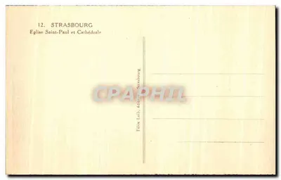 Estrasburgo — Iglesia de San Pablo y Catedral — Félix Lüb, editor Estrasburgo — Reverso