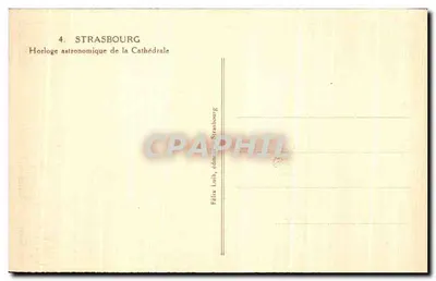 Strasbourg — Astronomiczny zegar katedralny — Félix Lutb, wydawca Strasbourg — Rewers