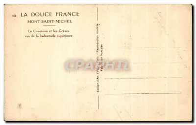 Mont-Saint-Michel — vue des Couesnon et les Grèves depuis la balustrade supérieure — Édition d'Art YVON — Reverso
