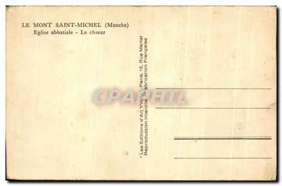 Stara pocztówka Mont Saint Michel Katedra Krypta — Rewers