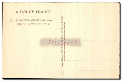 Monte Saint-Michel — A roda molhada de carga — Éditions d'Art Yvon, Paris — Verso