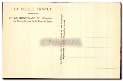 Mont-Saint-Michel — Widok z Wieży Północnej — Wydawnictwo Art Yvon, Paryż — Rewers