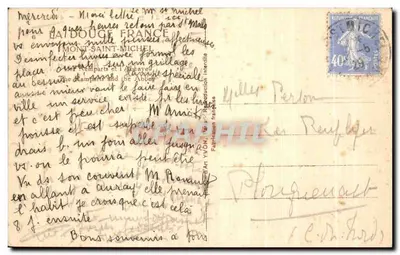 Mont-Saint-Michel — widok wzgórza i klasztoru — Yvon — Rewers