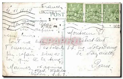 Charing Cross & Strand, Londyn — animowany widok ulicy z pojazdami i pieszymi — wydawca nieznany, numer seryjny nie widoczny — Rewers