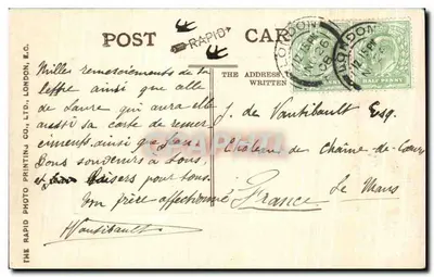 London, Tower of London und Tower Bridge — The Rapid Photo Printing Co., Ltd., London, Nr. P&F 2374 — Rückseite