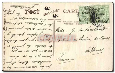Londyn, Piccadilly Circus — widok z placu z fontanną i budynkami — wydawca P.S.F. n°237-9 — Rewers