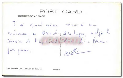 Henley-on-Thames — Promenade — The Promenade, Henley-on-Thames, PT10216 — Verso