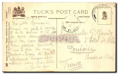 Londres — As Salas do Parlamento — Tuck's Post Card n°2461 — Verso