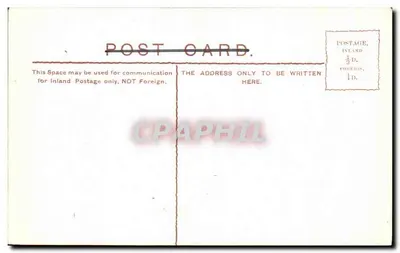 Os Tribunais de Justiça, Londres — vista do edifício e da rua — cartão postal britânico — Verso