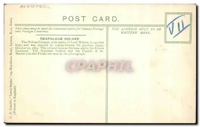 Londyn — Plac Trafalgar — C.F. Castle's 'Lesco Series' n° VII — Rewers