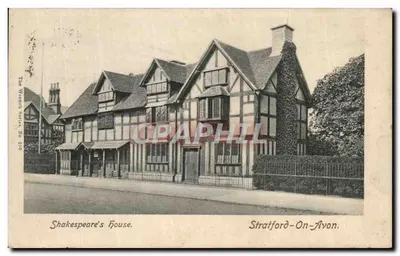 Bilhete postal antigo Shakespeare's House Stratford On Avon