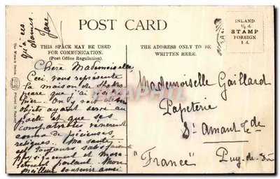 Bilhete postal antigo Shakespeare's House Stratford On Avon — Verso