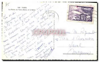 A Flecha da Notre-Dame e a Sena — vista da flecha — Éditions Chantal, n°516 — Verso