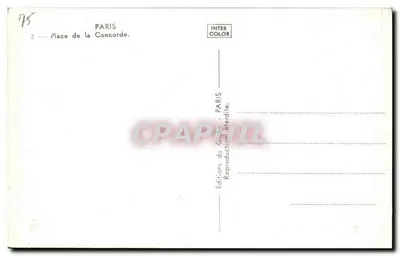 Place de la Concorde — Paris — Éditions du Globe — Verso