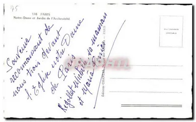 Notre-Dame de Paris — Jardim do Arcebispo — Éditions Chantal — Verso
