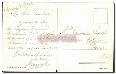 Statek żaglowy — widok z Cordouère — C.T. & Cie, S.A. w Genui, seria 182 — Rewers