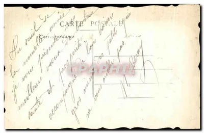 Ano feliz — cartão de felicitações com anjo portador de carta — editor não identificado — Verso