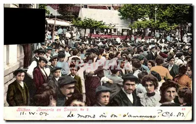 Bilhete postal antigo Bilbao Romeria en Deusio