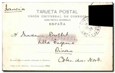 Bilhete postal antigo Bilbao Romeria en Deusio — Verso
