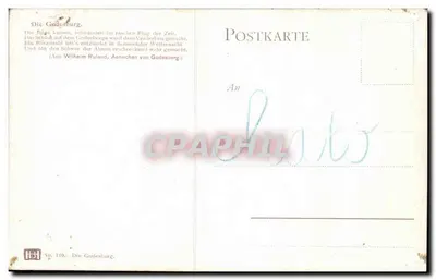 La Godesburg — Ruínas em uma colina — editor HB, n° 118 — Verso