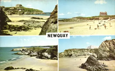 Newquay — vista da praia e das falésias — Great Western Beach PLC215