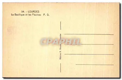 Lourdes — Bazylika i Pływy — Wydawnictwo P. Doucet, Lourdes — Rewers