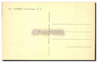 Lourdes — Baseny — Wydawnictwo P. Doury Lourdes, n° 72 — Rewers