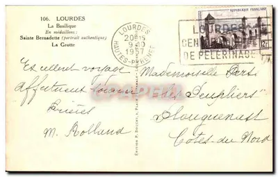 Lourdes — A Basílica, A Gruta, Santa Bernadette — Edição P. Docent, Lourdes — Verso