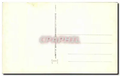 Widok na alpejskie wioski — zasneżone góry — P. Merlin, reprodukcja nazywana 'Intardise' — Rewers