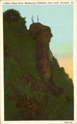 Indian Head Rock, Mississippi, Palisades State Park, Savanna, Ill. — 10628-C-N