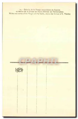 Niche e estátua da Virgem Milagrosa do Sorriso — acima da Cápsula de Santa Teresinha do Menino Jesus — CRAPHIL — Verso
