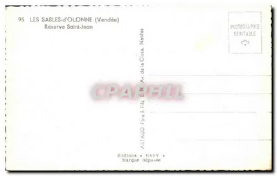 Les Sables-d'Olonne (Vendée) — Rezerwacja Saint-Jean — Wydawnictwo Gapy — Rewers